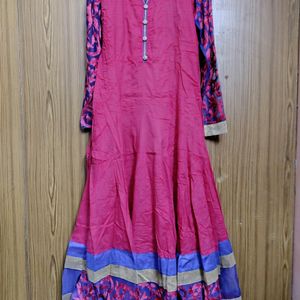 Pink And Blue Anarkali