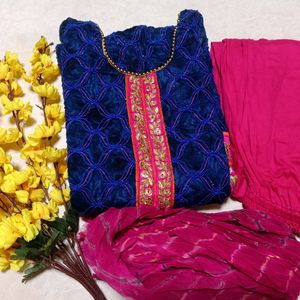 3 Piece Partywear Kurta Palazzo Set