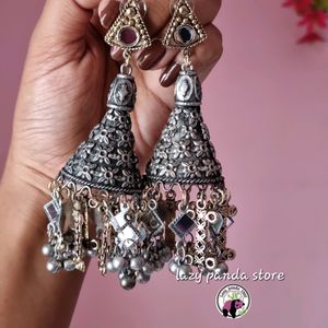 Dual Tone Black Polish Jhumka