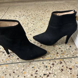 Black Ankle Length Boot Style Heels