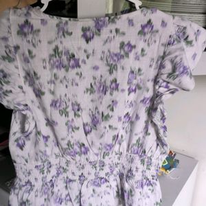 Lavender Printed Crop Top