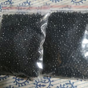 Black Plastic Crystal Small Beads