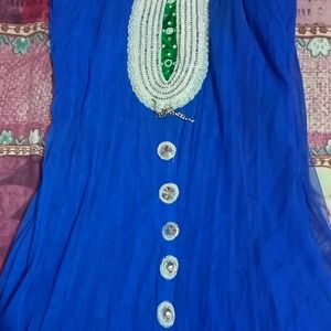 Blue Party Wear Anarkali Suit