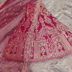 6 MTR Full Dabka Work Embroidery Lehanga