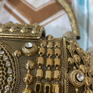 Bridal Golden Antique Purse