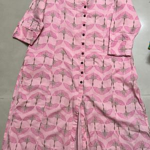 Pink Motifs Printed Kurti