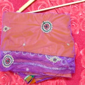 Multicolor Net Saree Readymade