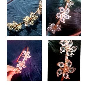 Stylish Flower Crosrltal Stone Hair Bend