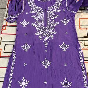 Purple Chikankari Kurta