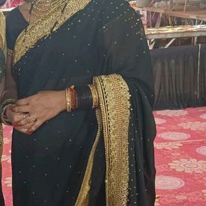 Party Wear Black Saree