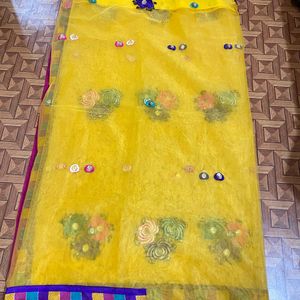 Yellow Saree With Blouse