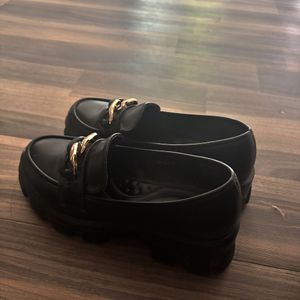 Black Loafers Size 37 Euro