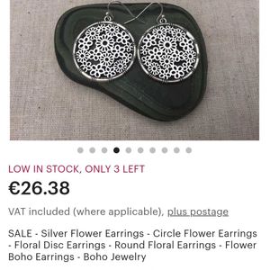 925 Floral Disc Earring