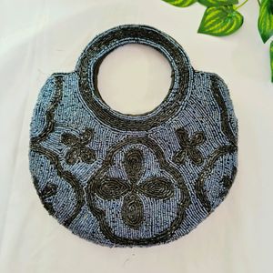 Black Beaded Handbag (Women's)