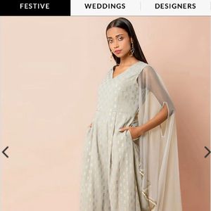 Pearl cape Dupatta attach jumpsuit