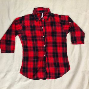 Old Navy Red Black Checked Shirt