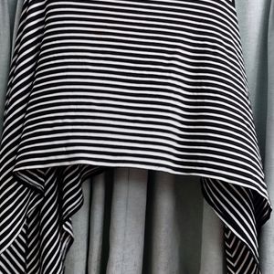 Black & White Stripped Poncho