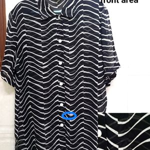 Black And White Zig Zag Shirt For Women's