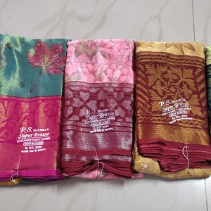 Trending 🔥🔥soft Chiffon Brasso Sarees