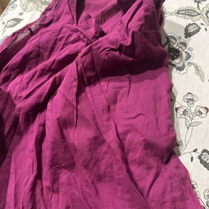 Purple Biba Cut Sleves Kurti Plain And CoolUnused