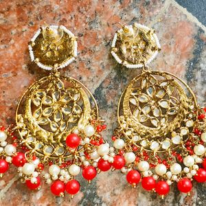 Red Kundan Earrings