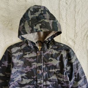 ARMY COLOUR HOODED JACKET