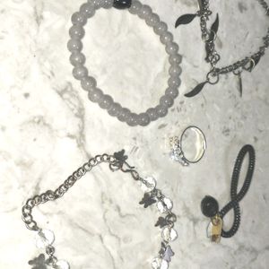 4 Different Bracelets And ,Cute Adjustable Ring!!!