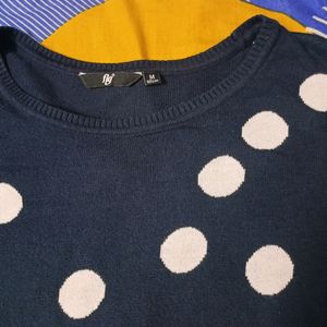 BLUE WITH WHITE DOT TOP