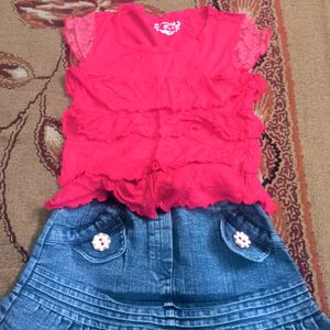 Girls Denim Skirt Dress