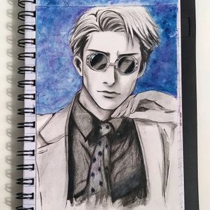 Anime characters portrait on normal notebook pages