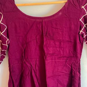 Unused Frock A Line Kurti Magenta/red Wine Colour