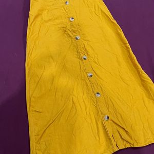 Yellow color midi dress