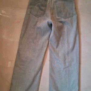 LIGHT BLUE WIDE LEG JEANS