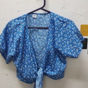 Blue Crop Shirt