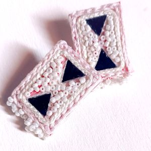 Handcrafted Boho White Studs