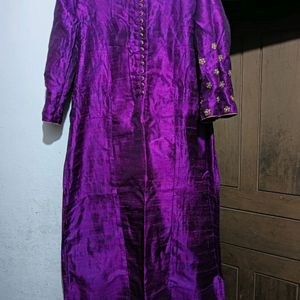 Silk Salwar Suit With Pant And Dupatta