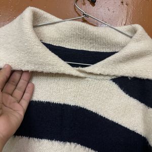 Korean Stripped Cropped Sweater