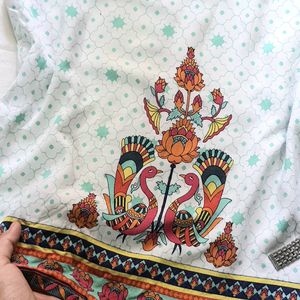 Women's Ethnic Peacock Print Cotton Top