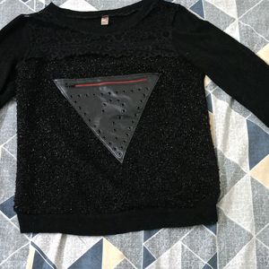 Black Woolen Sweatshirt