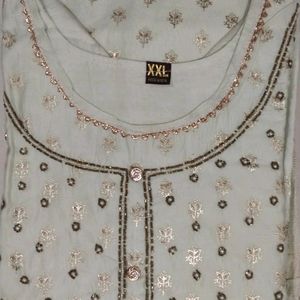 Chanderi Silk Kurti Pant Dupatta Set