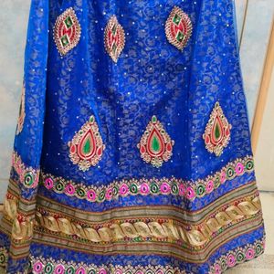 Embroidered Flared Lehenga With Dupatta