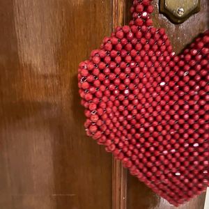 Heart Shaped Beaded Bag