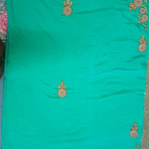 Plain stylish unique work saree simple & beautiful