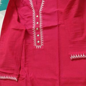 Tomato Red Colour Kurta