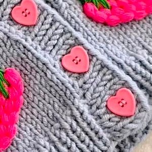 kids grey strawberry cardigan