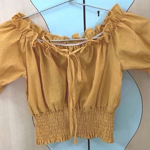 Half Shoulder Crop Top ( NEW )