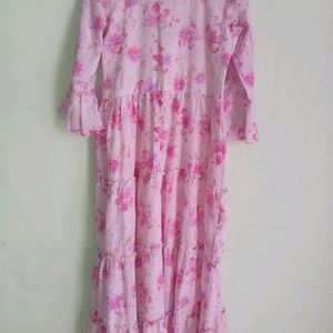 Pink Floral Design Maxi