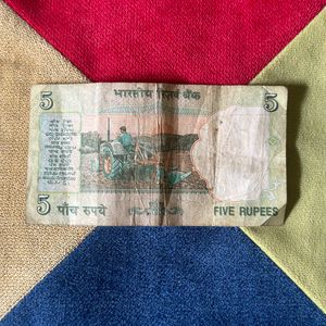 India old five rupees note currency