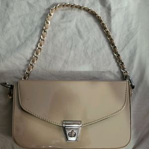 Beige Colour Party Appropriate Sling Bag