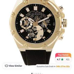 Guess Black Pattern Gold Watch